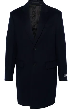 VERSACE Logo-appliqué single-breasted coat