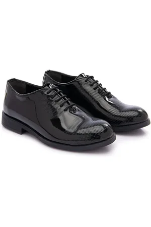 M. Moustache Perforated-detail patent oxford shoes