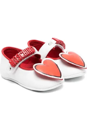 Moschino Heart-appliqu?? leather ballerina shoes