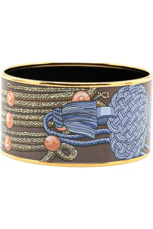 Hermès 2010-2024 Extra Wide Brandebourgs Enamel Bangle 70 costume bracelet