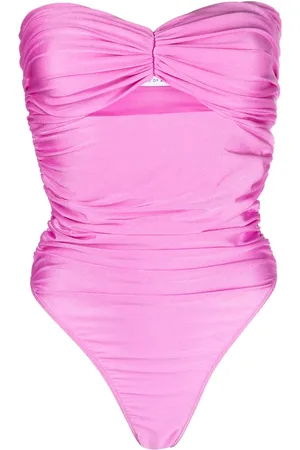 AMEN Ruched-effect strapless swimsuit