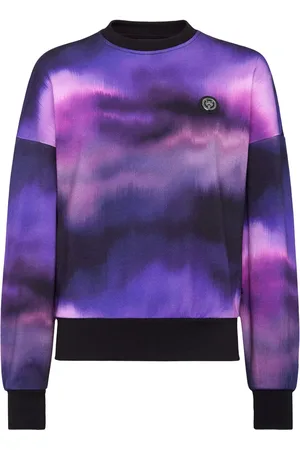 Philipp Plein Tie-dye print logo-patch sweatshirt