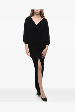 Saint Laurent V-neck draped dress