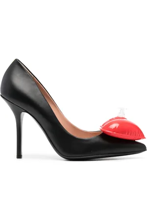 Moschino 100mm heart-detail leather pumps