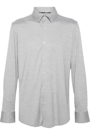 HUGO BOSS M??lange-effect long-sleeve shirt