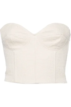 FORTE FORTE Sweetheart-neck cotton crop top
