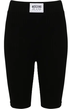 Moschino Logo-patch high-waist shorts