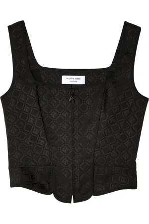 Marine Serre Moon Diamant jacquard corset top