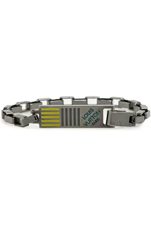 LOUIS VUITTON 1990-2024 Brass and Enamel Damier Colors Chain Bracelet costume bracelet