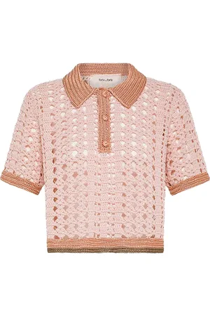 FORTE FORTE Crochet polo top