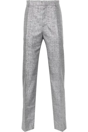 Alexander McQueen Metallic-finish trousers