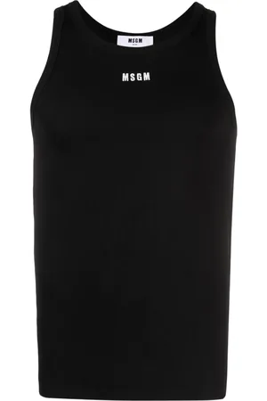 Msgm Embroidered-logo ribbed tank top