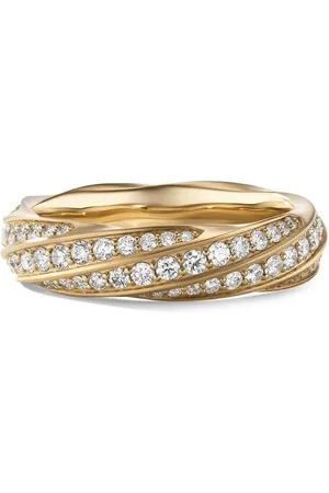 David Yurman 18kt recycled Cable Edge diamond band ring (6mm)