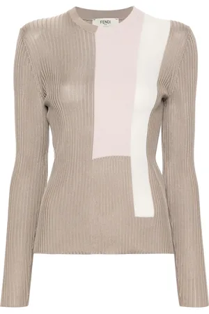 Fendi Colour-block silk-blend jumper