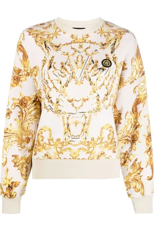 Philipp Plein Baroque-print long-sleeved cropped sweatshirt