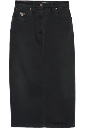 Prada Slit denim midi-skirt