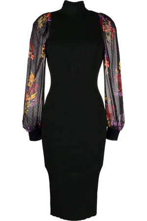 Twin-Set Floral-print ribbed-knit dress