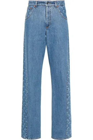 Marine Serre Mid-rise straight-leg jeans