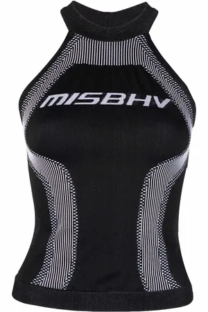 MISBHV Logo-print halterneck top