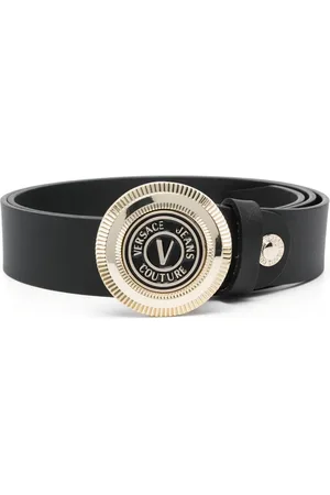 VERSACE Logo-buckle leather belt