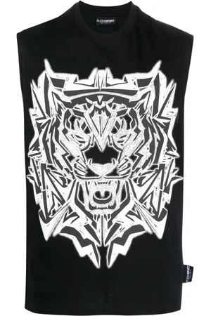 Philipp Plein Thunder Tiger cotton tank top