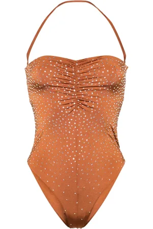 FORTE FORTE Crystal-embellished open-back swimsuit