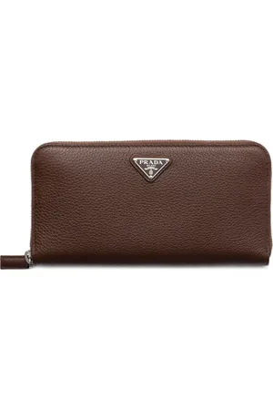 Prada Textured-leather zip-around wallet