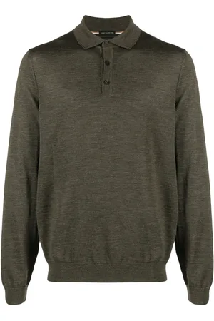 HUGO BOSS Long-sleeved virgin wool polo shirt
