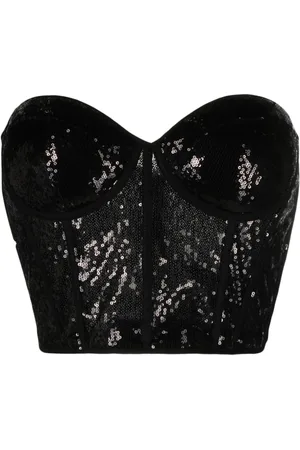 Alexander McQueen Sequin-embellished corset top