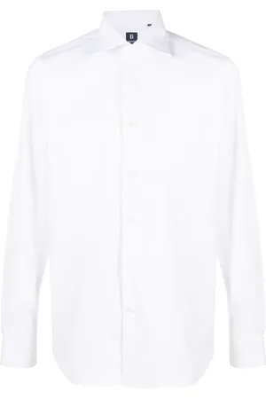Boggi Milano Long-sleeve curved-hem shirt