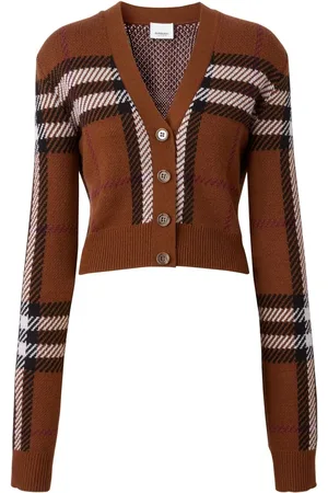 Burberry Check wool jacquard cropped cardigan