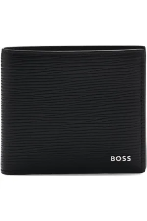 HUGO BOSS Patterned-leather wallet and card holder set