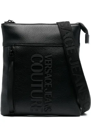 VERSACE Logo-embossed messenger bag