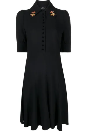 Etro Floral-embroidered crepe dress