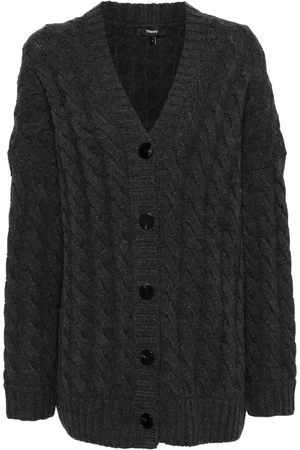THEORY Long-sleeved cable-knit cardigan