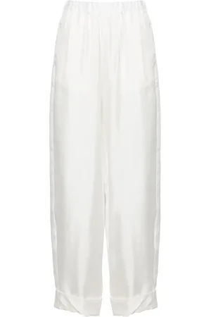 BLANCA High-waist silk palazzo trousers