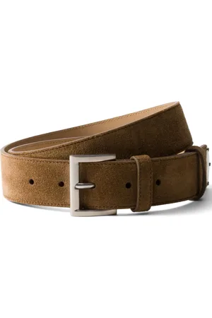 Prada Enamel-logo suede belt