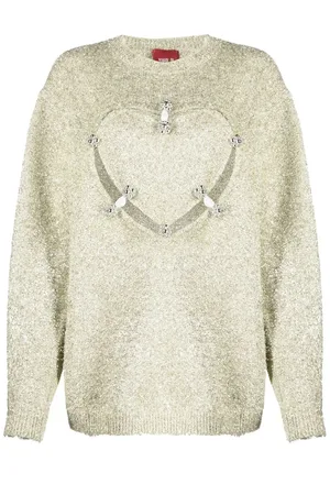 Yueqi Qi Heart-motif knitted jumper