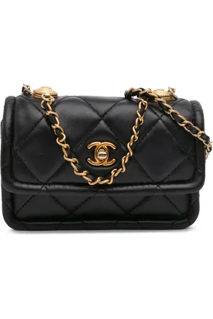 CHANEL 2020 Mini Lambskin Button On Top Flap satchel