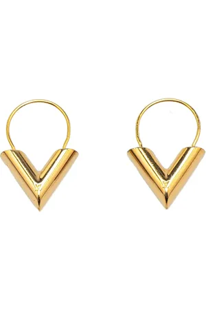 LOUIS VUITTON 2020 Plated Essential V Hoop Earrings costume earrings