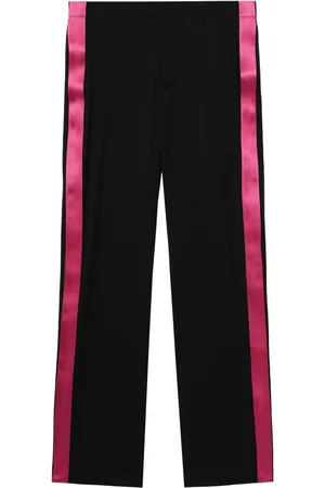 Helmut Lang Satin-trimmed wool trousers