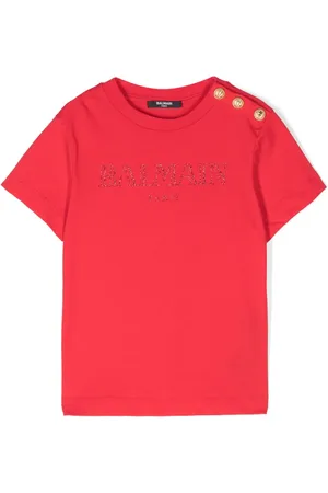 Balmain Glittered-logo T-shirt