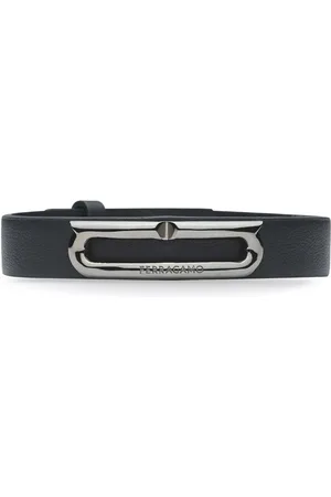 Salvatore Ferragamo Gancini-plaque leather bracelet