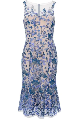 Marchesa Notte Floral embroidery midi dress