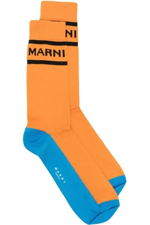 Marni Intarsia-knit logo ankle socks