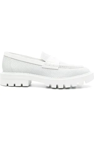 santoni Perforated penny loafers