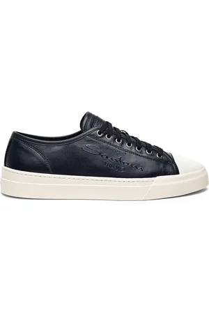 santoni Logo-embossed platform sneakers