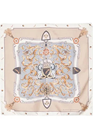 ASPINAL OF LONDON Logo-print silk scarf
