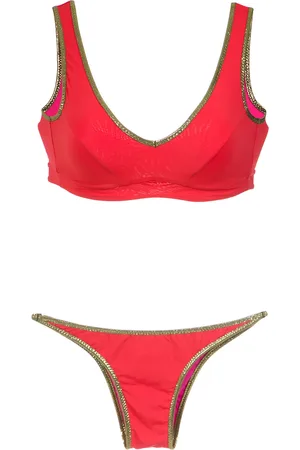 AMIR SLAMA Gold-tone trimming bikini set