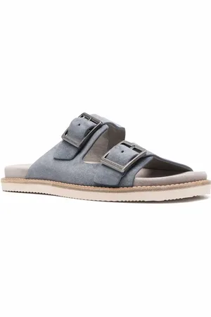 Brunello Cucinelli Buckle-fastening suede slides